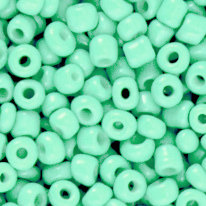 Glaskralen Rocailles mint/turquoise 4 mm - per 20 gram