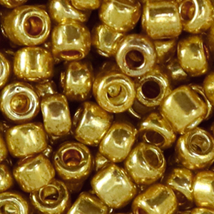 Glaskralen Rocailles goud (glimmend) 4 mm - per 20 gram