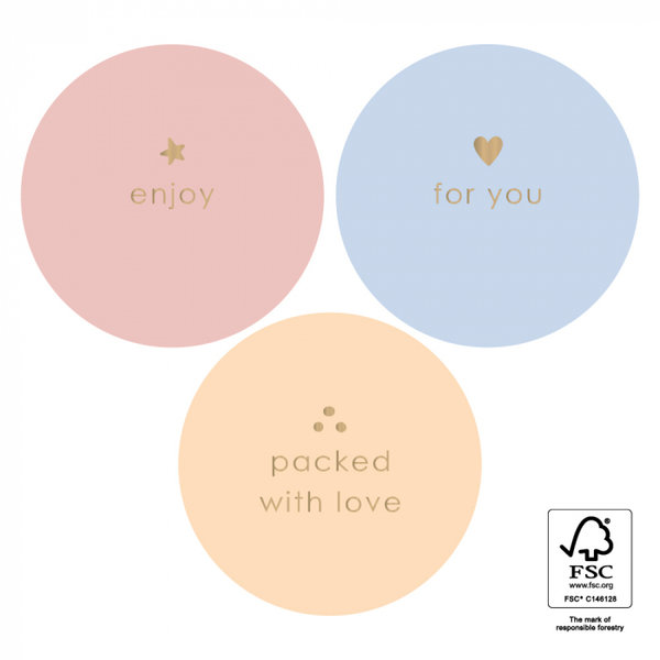 Packed with love stickers - per 9