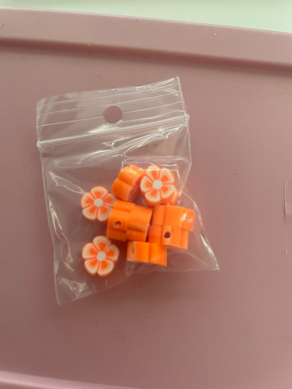 Oranje bloem polymeer - per 10