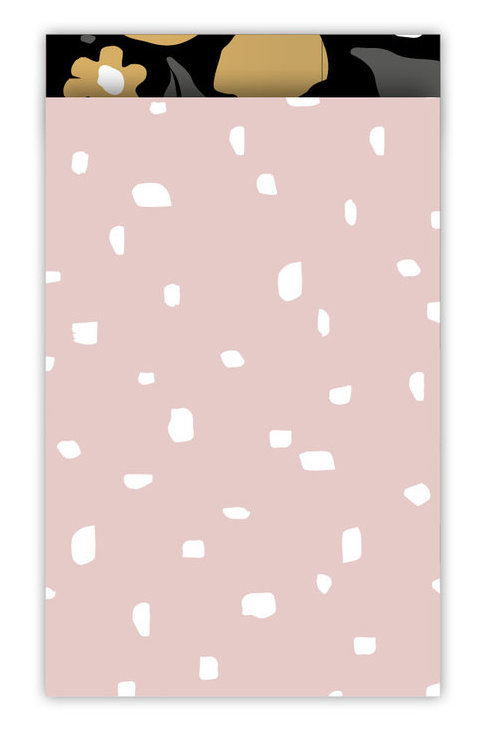 Cadeauzakje minimal dots roze/wit 12x19 - per 5