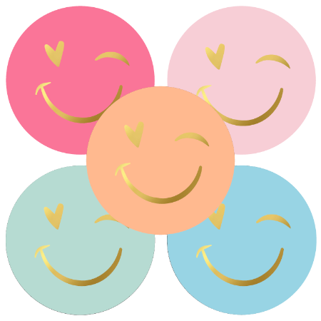 Stickers vrolijke smileys - per 10