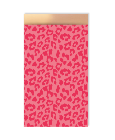 Cadeauzakje cheetah roze 12x19 - per 5
